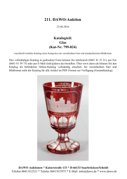 211. DAWO-Auktion Katalogteil: Glas