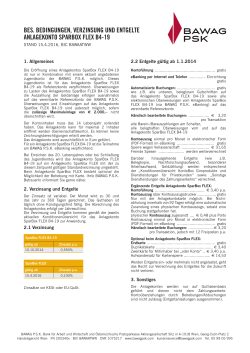 bes. bedingungen, verzinsung und entgelte