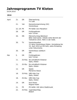 Jahresprogramm TV Kloten