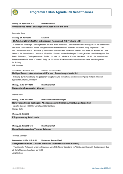 Programm / Club Agenda RC Schaffhausen 13.04.2016 19:04