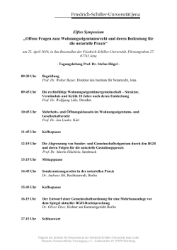 Frühjahrstagung des Jenaer Instituts für Notarrecht