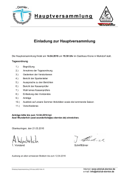 Hauptversammlung - Skiclub Dornier