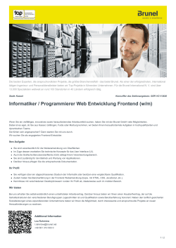 Informatiker / Programmierer Web Entwicklung Frontend