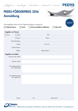 PEERS-F&Ouml;RDERPREIS 2016 Anmeldung