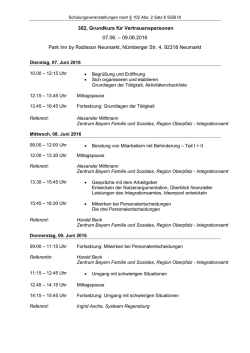Grundseminar f&uuml;r neugew&auml;hlte Vertrauenspersonen