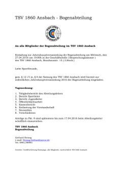 Jahreshauptversammlung am