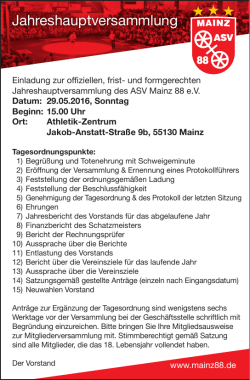 Jahreshauptversammlung