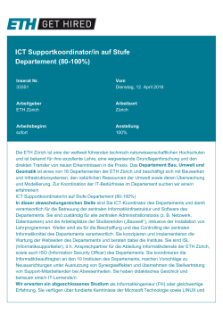 ICT Supportkoordinator/in auf Stufe Departement (80