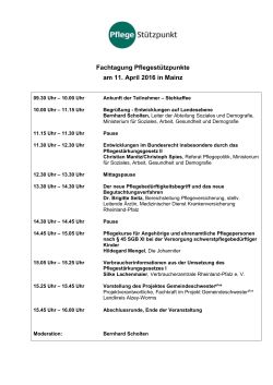 Fachtagung Pflegestützpunkte am 11. April 2016 in Mainz