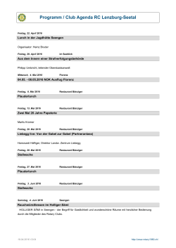 Programm / Club Agenda RC Lenzburg