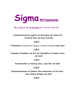 SigmaMittagsmenüs - Restaurant SIGMA