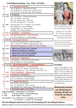 Gottesdienstordnung vom 24.04