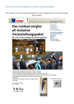 CDU Kreisverband Segeberg erweitert Logistik