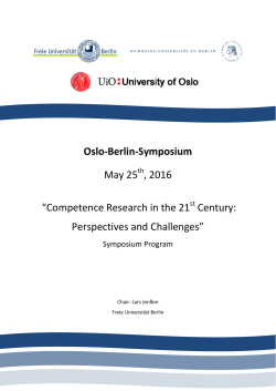 Oslo-Berlin-Symposium - Institut für Erziehungswissenschaften