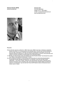 Hannes Schuler (BVR) Sch&ouml;nstr.63a director/scriptwriter D