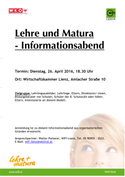 Lehre und Matura - St. Johann im Walde