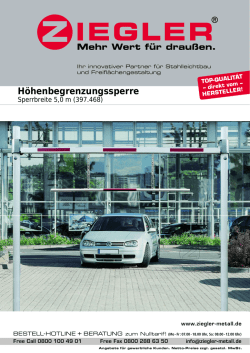 H&ouml;henbegrenzungssperre - Das ZIEGLER Handbuch zeigt alles auf