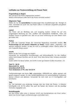 Leitfaden zur Postererstellung mit Power Point