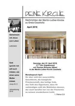 April 2016 - Kirchgemeinde Greiz