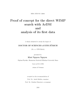 Proof of concept for the direct WIMP search with - ETH E