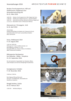 Veranstaltungen 2016 - Architekturforum Schwyz