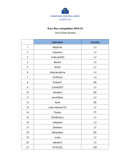 Euro Run competiation 2015-16: List of final winners
