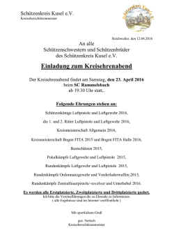Einladung zum Kreisehrenabend