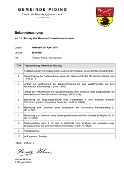 Tagesordnung Bauausschusssitzung am 20.04