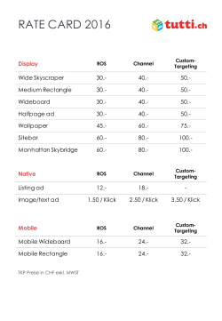 Rate card 2016 - Win