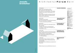Jenseits Architektur - Architekturforum Bern