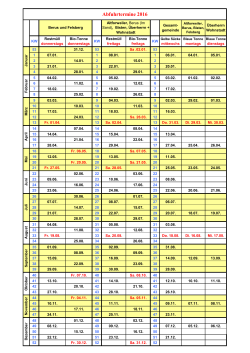 Abfuhrtermine 2016