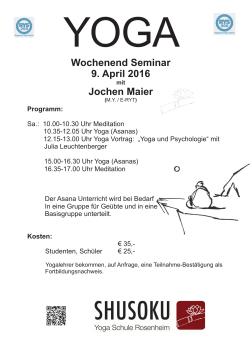 9. April 2016 - Yoga Schule Rosenheim