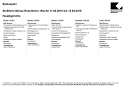 Speiseplan StuBistro Mensa Rosenheim, Woche 11.04.2016 bis