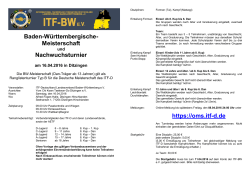 Ausschreibung - ITF-BW