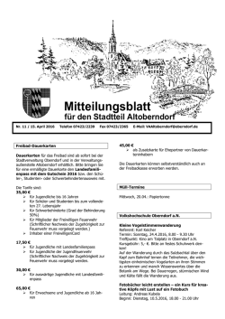 Aktuelles Mitteilungsblatt - in der Stadt Oberndorf am Neckar