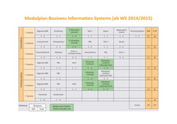 Modulplan Business Information Systems (ab WS 2014