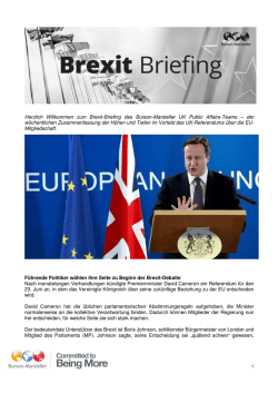 Herzlich Willkommen zum Brexit-Briefing des Burson