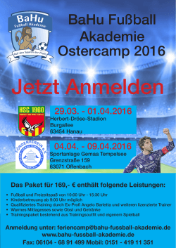 BaHu Fußball Akademie Ostercamp 2016