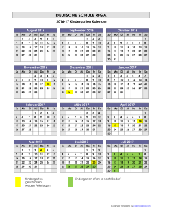 School Calendar - Deutsche Schule Riga