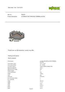 Data sheet from 28.10.2011 Item no.: 780