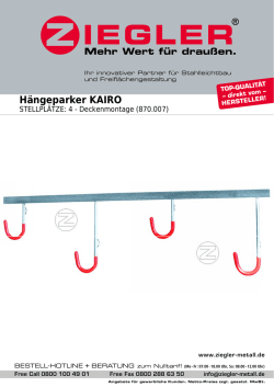 H&auml;ngeparker KAIRO - Das ZIEGLER Handbuch zeigt alles auf einen