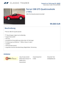 Ferrari 308 GTS Quattrovalvole (1985) 99.000 EUR