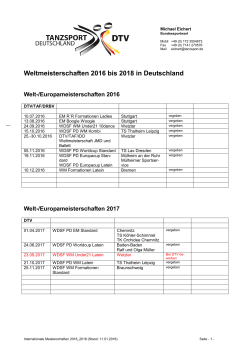 Weltmeisterschaften 2016 bis 2018 in Deutschland