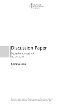 Discussion Paper - Deutsche Bundesbank