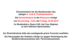 jetzigen 4. und 6. Fachsemesters: