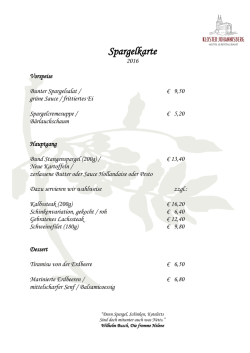 Spargelkarte - Kloster Johannisberg