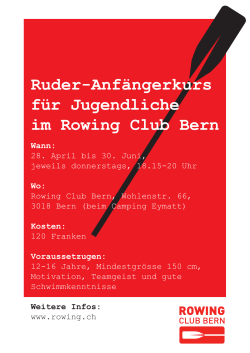 Ruder-Anfängerkurs für Jugendliche im Rowing Club Bern