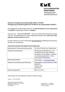 noch bis zum 25. Mai 2016 bewerben