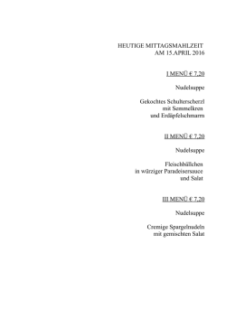 Unsere Tageskarte