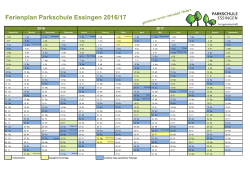 Ferienplan Parkschule Essingen 2016/17